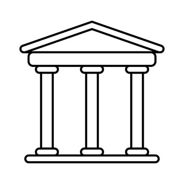 Siyah vektör bankası simgesi beyaz arkaplanda izole edildi