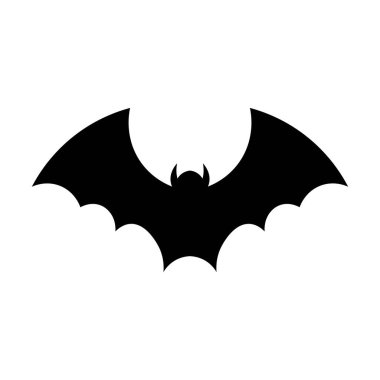 Siyah vektör yarasa simgesi beyaz arkaplanda izole edildi