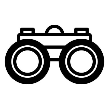 siyah vektör dürbün simgesi beyaz arkaplanda izole edildi