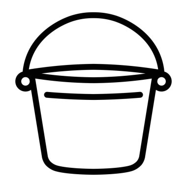 Siyah vektör kova simgesi beyaz arkaplanda izole edildi