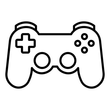 Siyah vektör konsol simgesi beyaz arkaplanda izole edildi