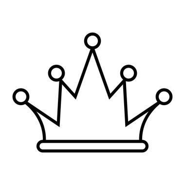 Siyah vektör taç simgesi beyaz arkaplanda izole edildi