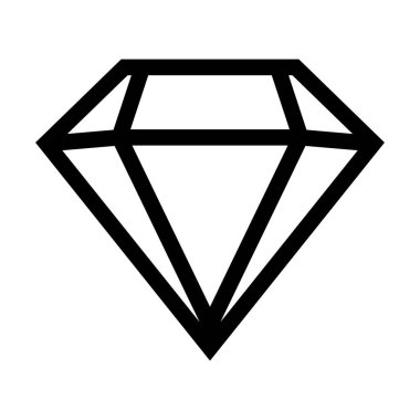 Siyah vektör elmas simgesi beyaz arkaplanda izole edildi
