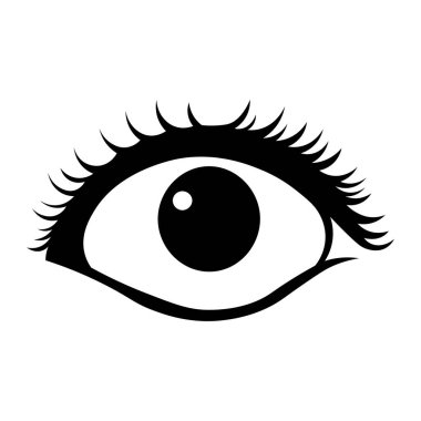 siyah vektör göz simgesi beyaz arkaplanda izole edildi