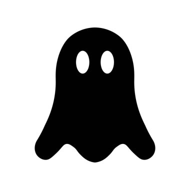 Siyah vektör hayalet simgesi beyaz arkaplanda izole edildi