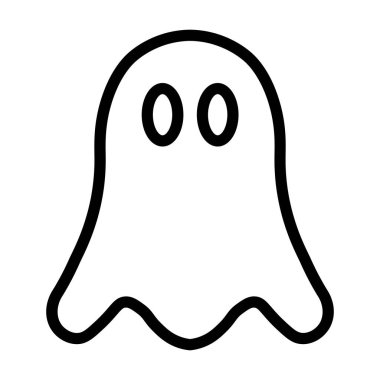 Siyah vektör hayalet simgesi beyaz arkaplanda izole edildi