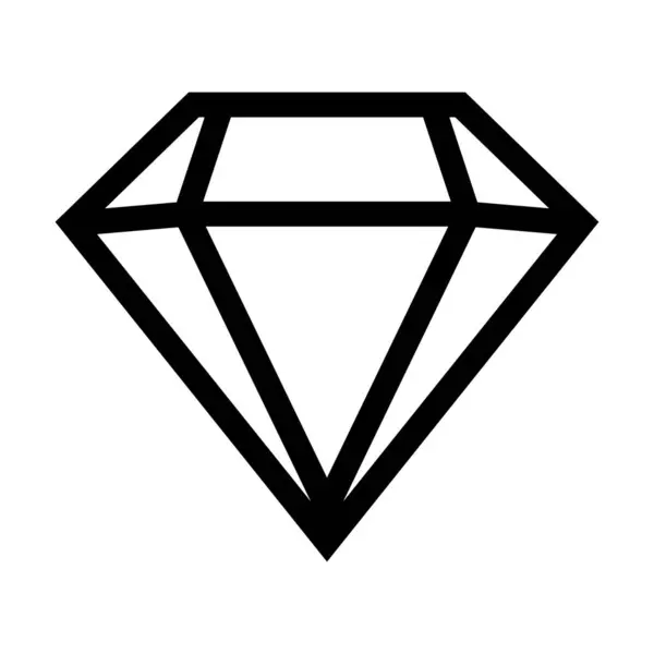 Schwarzer Vektor Diamant Symbol Isoliert Auf Weißem Hintergrund lizenzfreie Stockvektoren