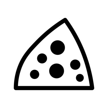 Siyah vektör peynir simgesi beyaz arkaplanda izole edildi