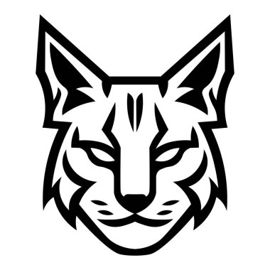 Siyah vektör vaşak simgesi beyaz arkaplanda izole edildi