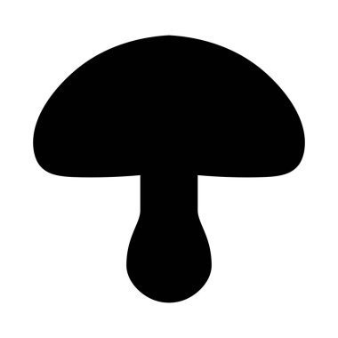 Siyah vektör mantar simgesi beyaz arkaplanda izole
