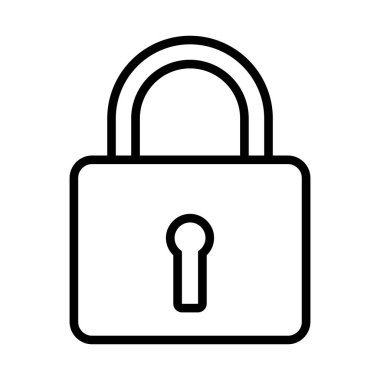 siyah vektör asma kilit simgesi beyaz arkaplanda izole edildi