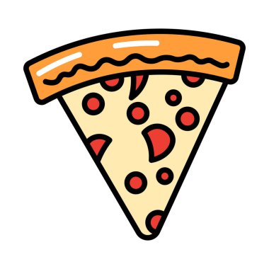 vektör pizza illüstrasyonu beyaz arkaplanda izole edildi