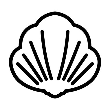 Siyah vektör kabuk simgesi beyaz arkaplanda izole edildi