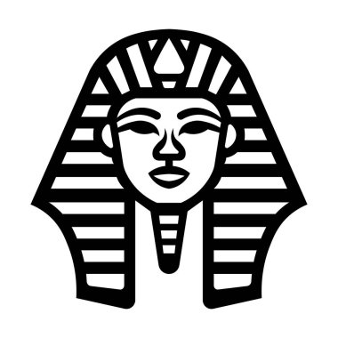 Siyah vektör firavun simgesi beyaz arkaplanda izole edildi
