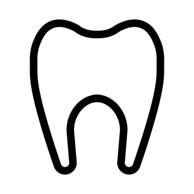 Siyah vektör diş simgesi beyaz arkaplanda izole edildi