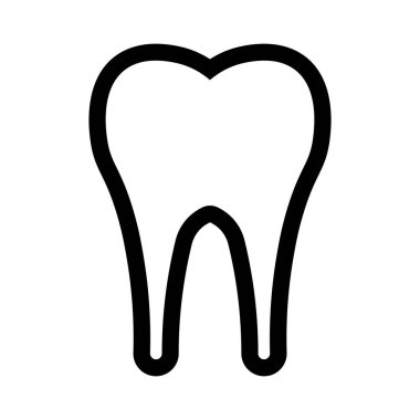 Siyah vektör diş simgesi beyaz arkaplanda izole edildi
