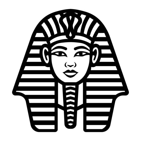black vector pharaon icon isolated on white background