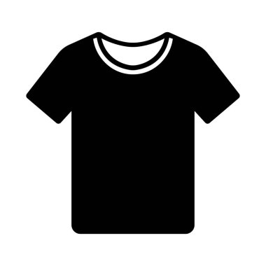 Siyah vektör tshirt simgesi beyaz arkaplanda izole edildi