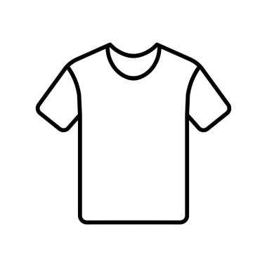 Siyah vektör tshirt simgesi beyaz arkaplanda izole edildi