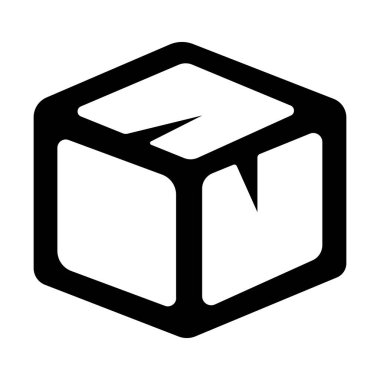 Siyah vektör buz küp simgesi beyaz arkaplanda izole edildi