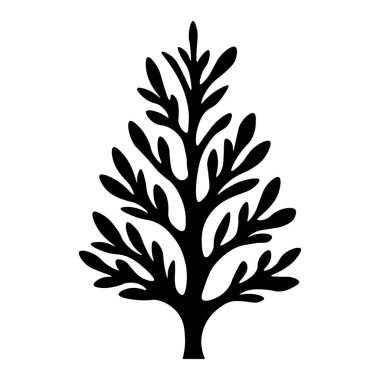 Siyah vektör çalı simgesi beyaz arkaplanda izole edildi