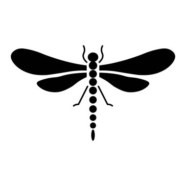 Siyah vektör yusufçuk simgesi beyaz arkaplanda izole edildi