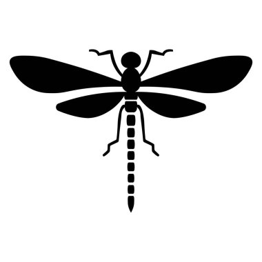 Siyah vektör yusufçuk simgesi beyaz arkaplanda izole edildi