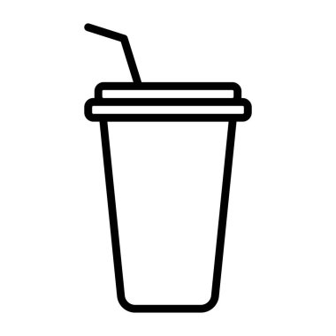 Siyah vektör içecek simgesi beyaz arkaplanda izole edildi