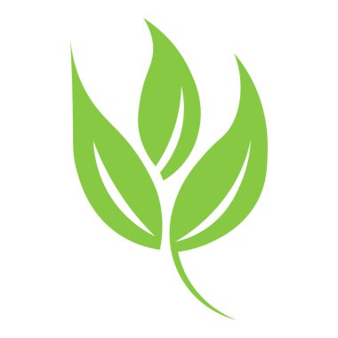 Beyaz arkaplanda izole edilmiş yeşil vektör ekoloji simgesi