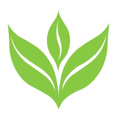 Beyaz arkaplanda izole edilmiş yeşil vektör ekoloji simgesi