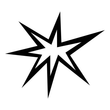 Siyah vektör patlama simgesi beyaz arkaplanda izole edildi