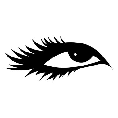 siyah vektör göz simgesi beyaz arkaplanda izole edildi