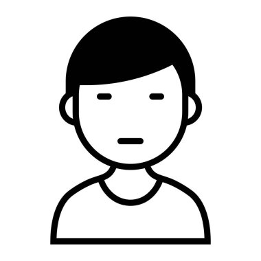 Siyah vektör erkek karakter simgesi beyaz arkaplanda izole edildi