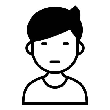 Siyah vektör erkek karakter simgesi beyaz arkaplanda izole edildi