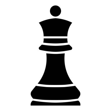 Siyah vektör satranç simgesi beyaz arkaplanda izole edildi