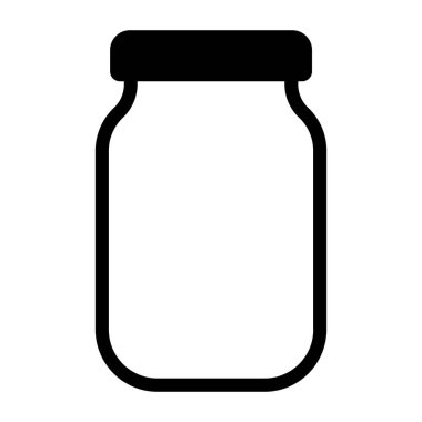 Siyah vektör kavanozu simgesi beyaz arkaplanda izole edildi