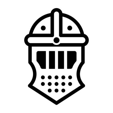 Siyah vektör şövalye simgesi beyaz arkaplanda izole