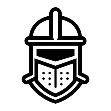 Siyah vektör şövalye simgesi beyaz arkaplanda izole