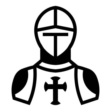 Siyah vektör şövalye simgesi beyaz arkaplanda izole