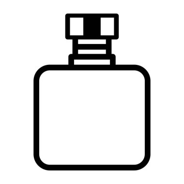 Siyah vektör parfüm simgesi beyaz arkaplanda izole
