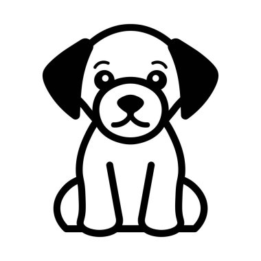 Siyah vektör köpek simgesi beyaz arkaplanda izole edildi