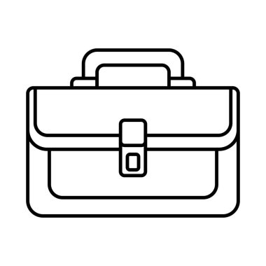 Siyah vektör evrak çantası simgesi beyaz arkaplanda izole edildi