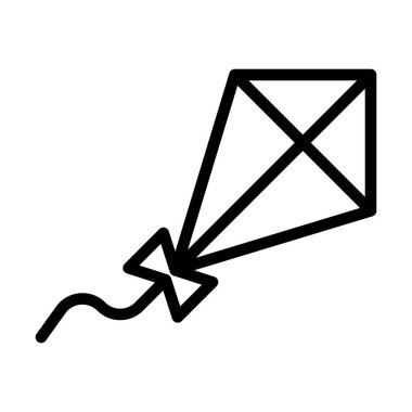 Siyah vektör uçurtma simgesi beyaz arkaplanda izole edildi