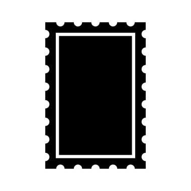 Siyah vektör posta posta simgesi beyaz arkaplanda izole edildi