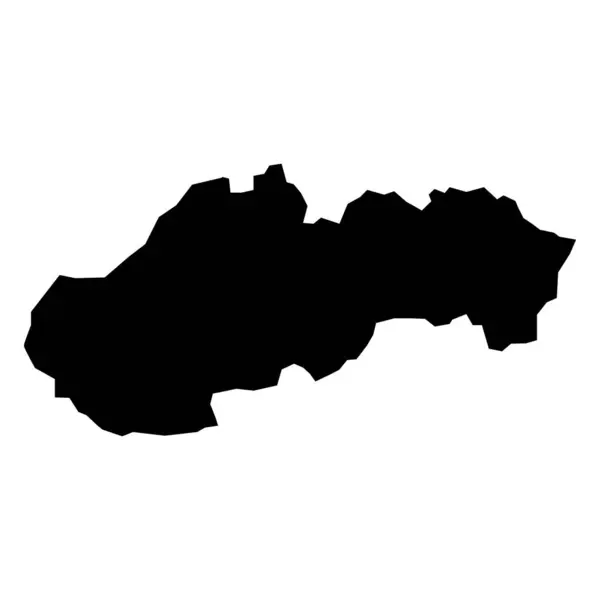 Schwarzer Vektor Slowakei Karte Isoliert Auf Weißem Hintergrund Stockvektor