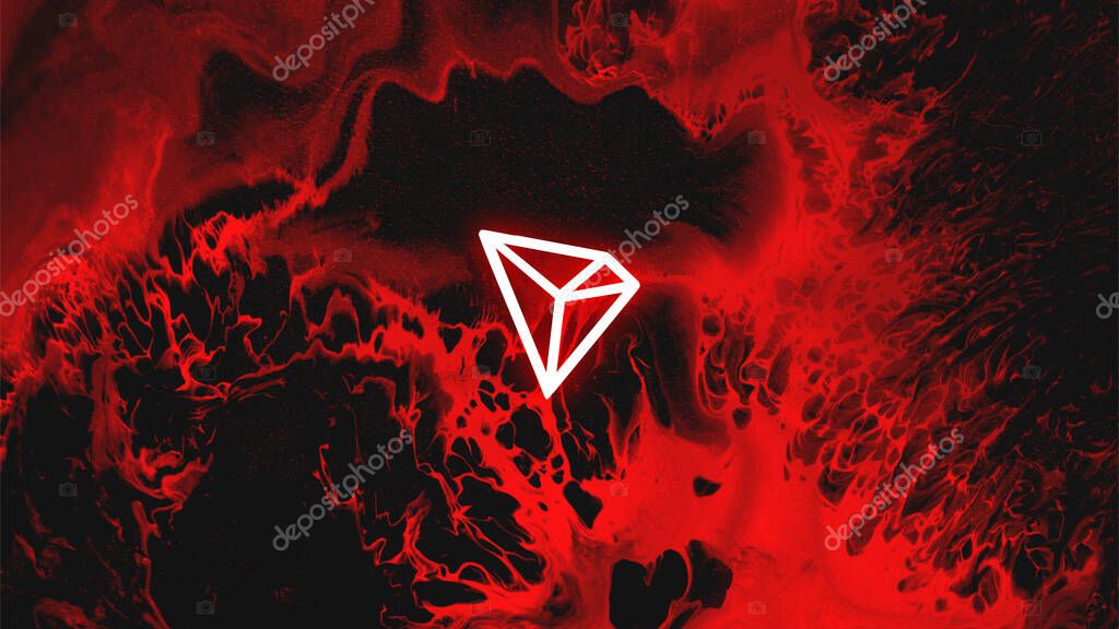 Tron (TRX) crypto currency. Tron on abstract background