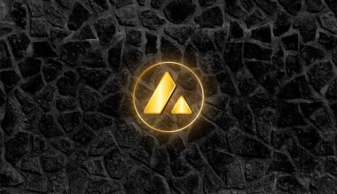 Soyut arkaplanda çığ (AVAX) simgesi. Avax şifreleme para birimi.