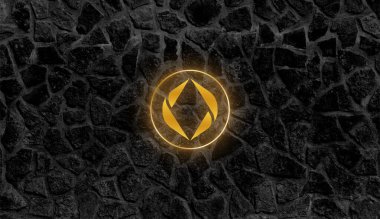 Ens coin crypto currency. on abstract background. 