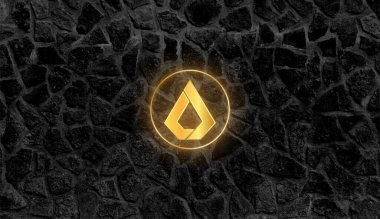 Lisk cryptocurrency coin symbol. Blockchain technology.