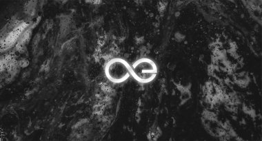 Soyut arkaplanda sonsuzluk simgesi. Sonsuzluk kripto para birimi..